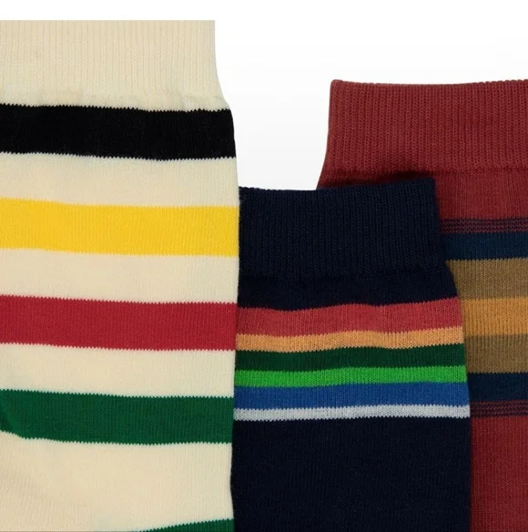Pendleton Large Kids Striped 3 Pair Crew Socks National Park Collection - Picture 2 of 10